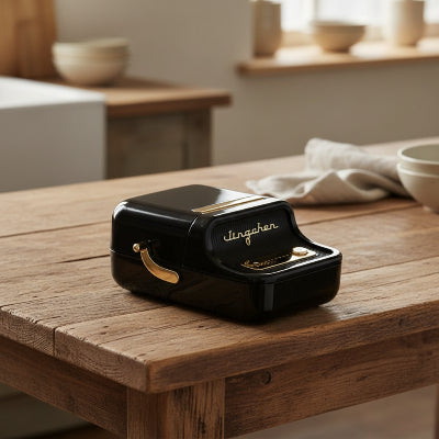 Etiqueteuse sur table de cuisine