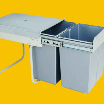 Poubelle coulissante sous évier 20L par 20l