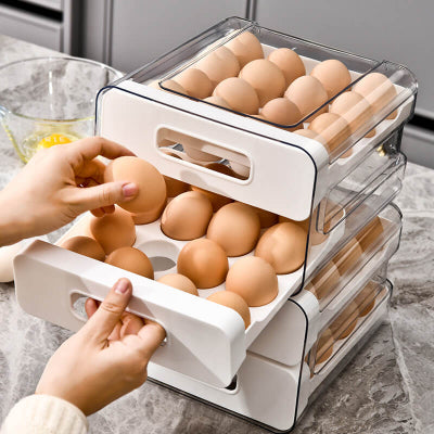 Rangement cuisine distributeur oeuf EggBox deux blanc