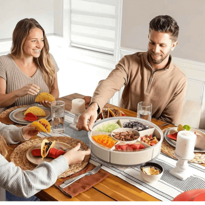 Boite de conservation alimentaire rotablestorage avec famille.
