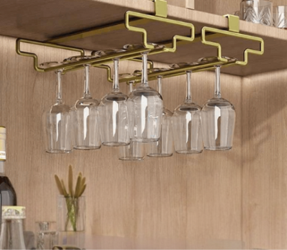Cuisine Étagères WineGlass Support deux supports or