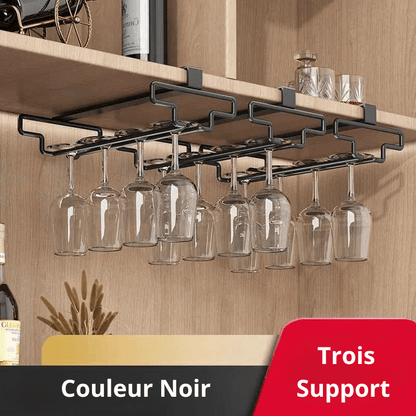Cuisine Etageres WineGlass Support trois support noir