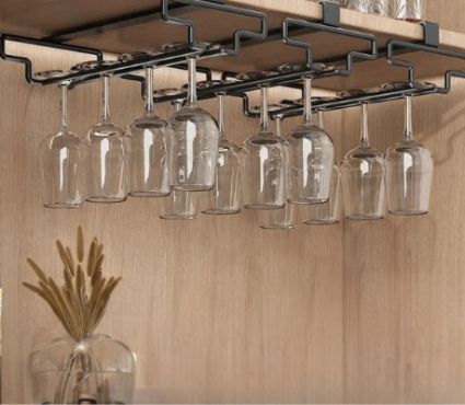 Cuisine Étagères WineGlass Support trois supports