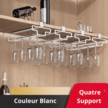 Cuisine Étagères WineGlass Support quatre support blanc