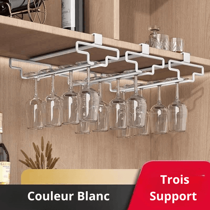 Cuisine Étagères WineGlass Support trois support blanc