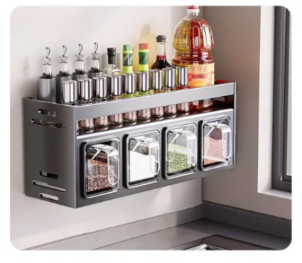 Étagère cuisine Seasoning rack deux niveaux quatre boites